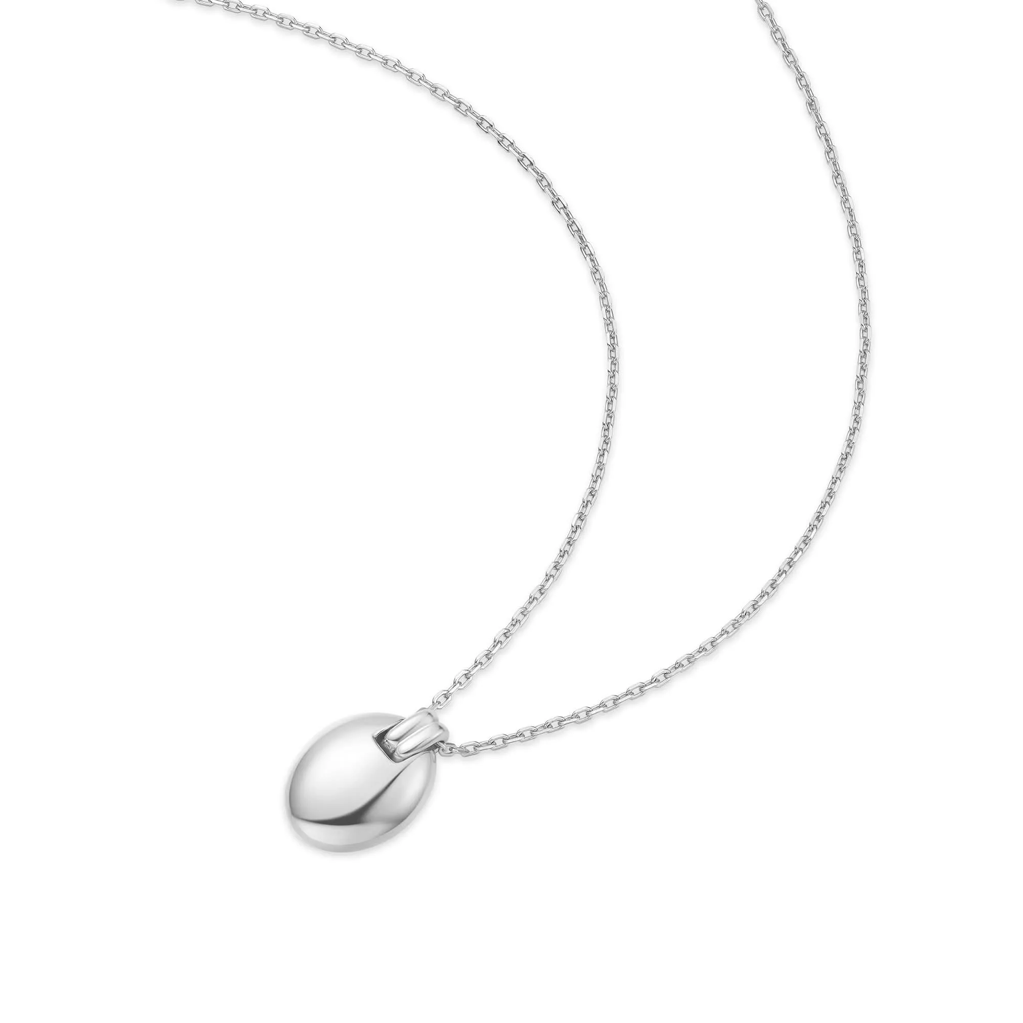 Silver Oval Charm Necklace N062-03H Ania Haie Jewellery