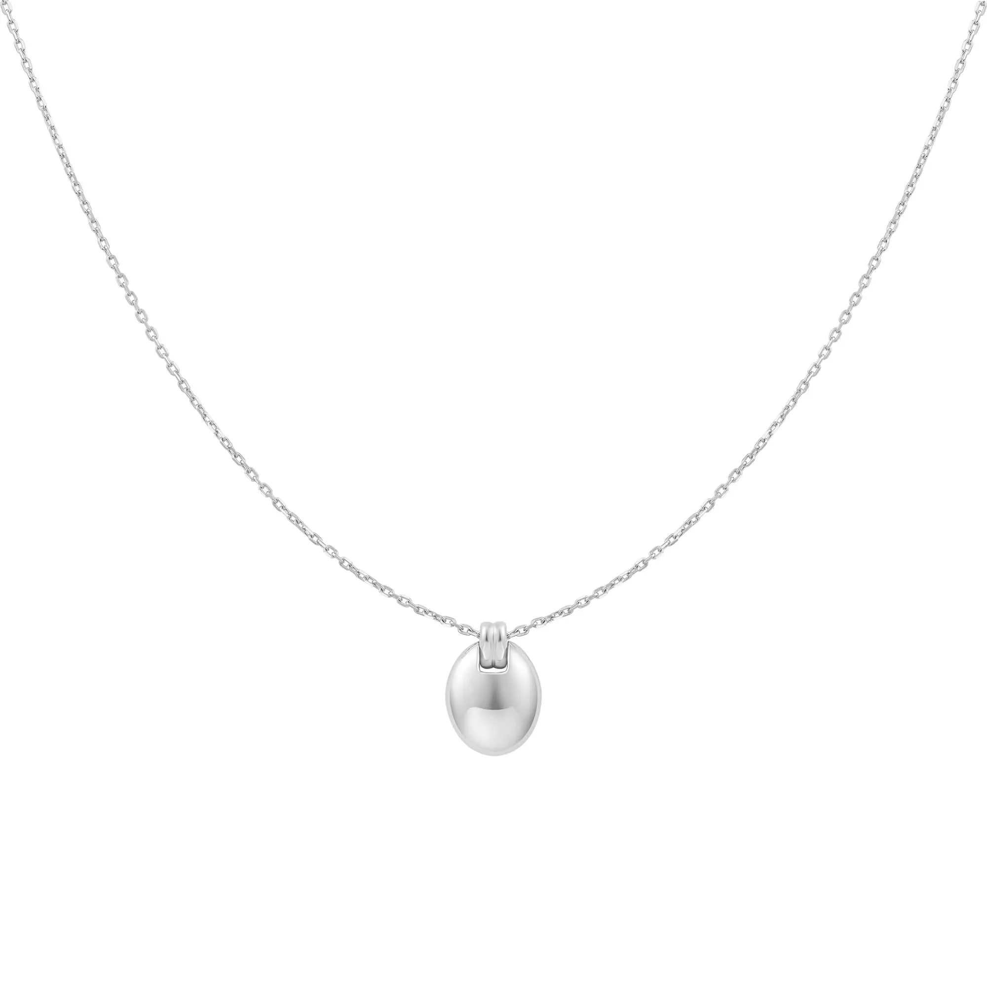Silver Oval Charm Necklace N062-03H Ania Haie Jewellery