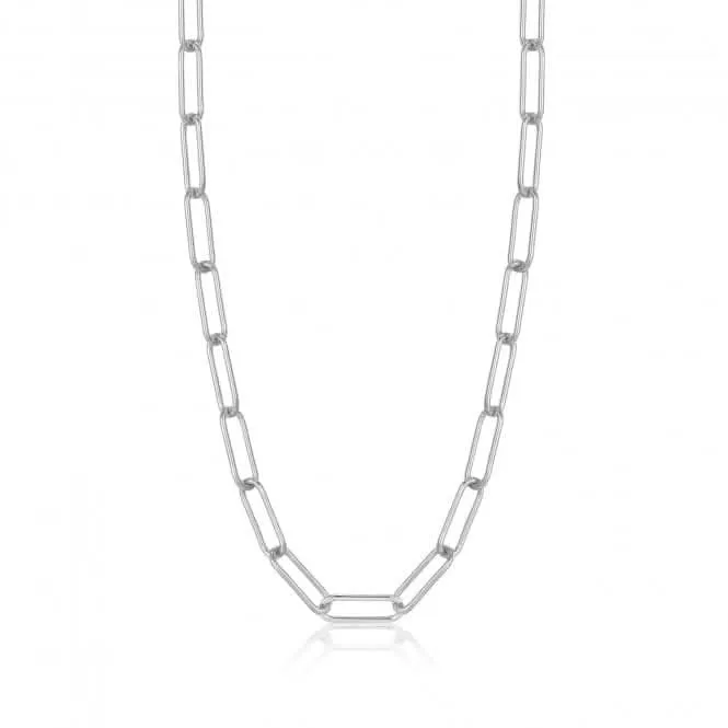 Silver Paperclip Chunky Chain Necklace N046-03H Ania Haie Jewellery