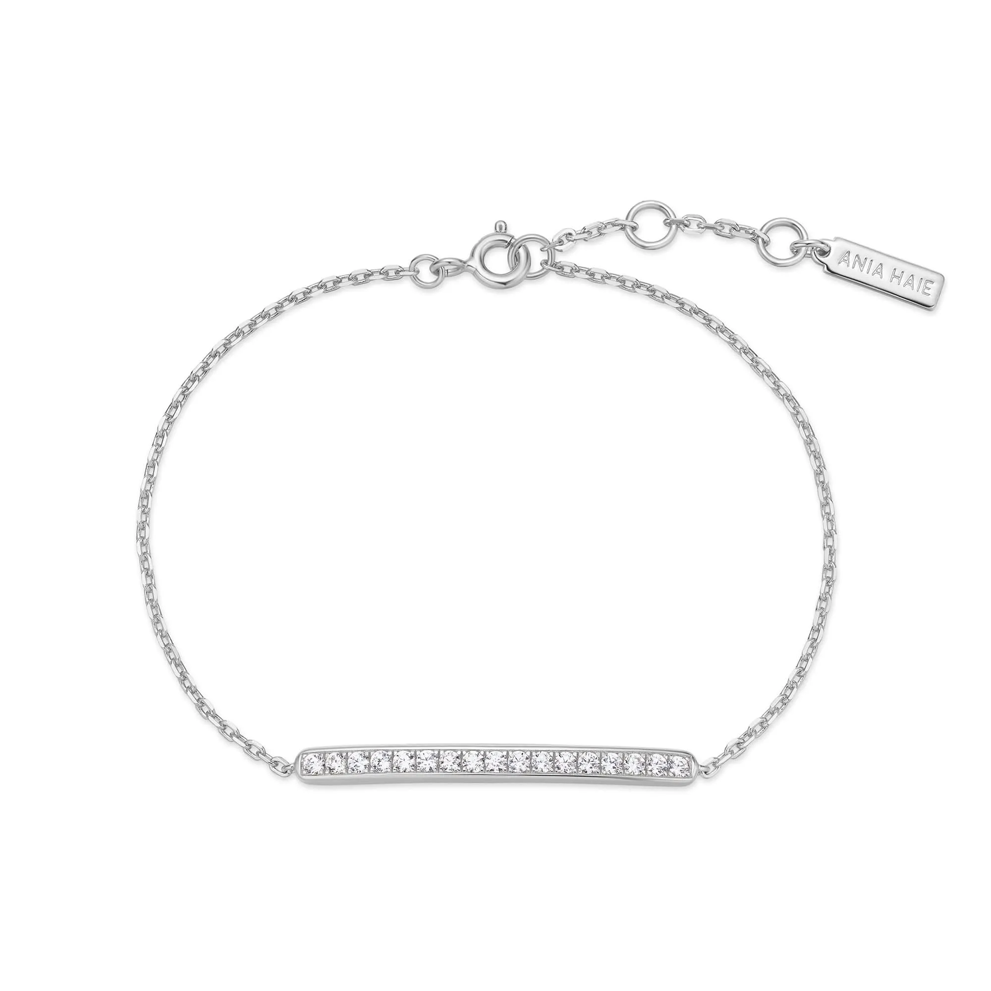 Silver Pavé Bar Bracelet B062-02H Ania Haie Jewellery