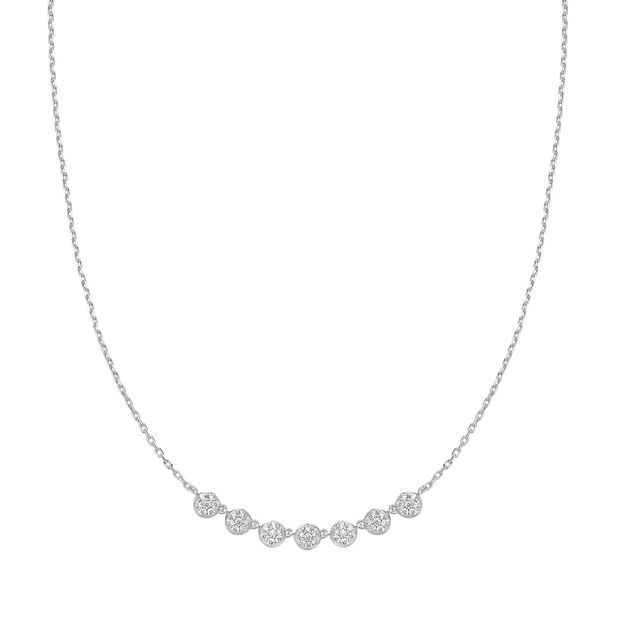 Silver Pavé Multi Beaded Chain Necklace N065-07H Ania Haie Jewellery