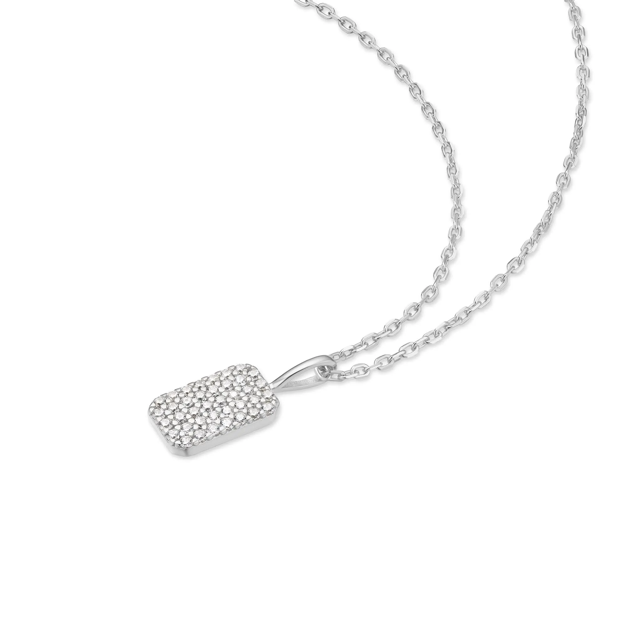 Silver Pavé Pendant Necklace N064-01H Ania Haie Jewellery