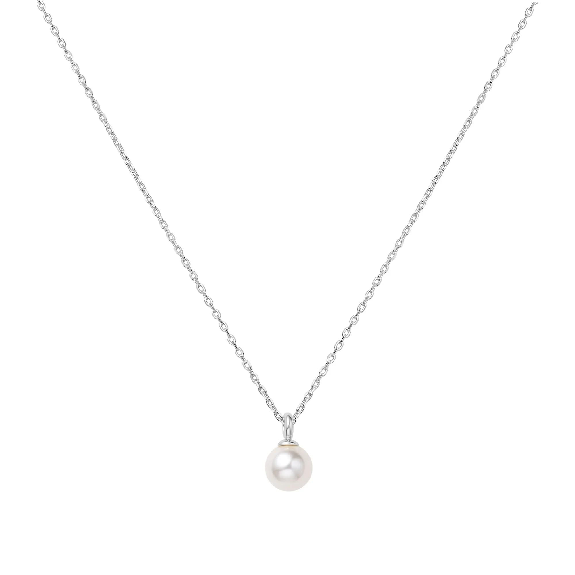 Silver Pearl Drop Pendant Necklace N065-01H Ania Haie Jewellery