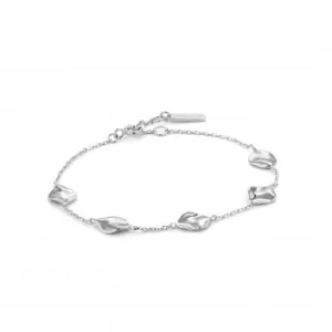 Silver Rhodium Plated Crush Multiple Discs Bracelet B017-03H Ania Haie Jewellery