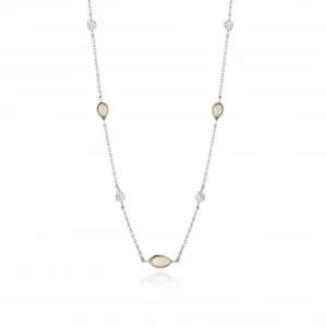 Silver Rhodium Plated Opal Colour Necklace N014-04H Ania Haie Jewellery