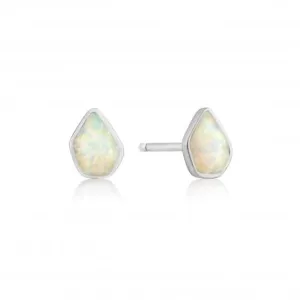 Silver Rhodium Plated Opal Colour Stud Earrings E014-03H Ania Haie Jewellery