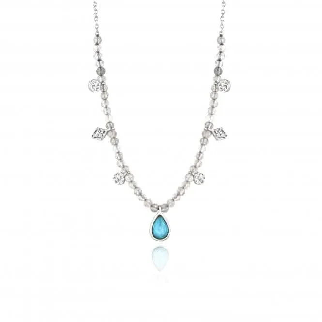 Silver Rhodium Plated Turquoise Labradorite Necklace N014-03H Ania Haie Jewellery