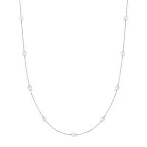 Silver Shell Pearl Station Chain Necklace N065-03H Ania Haie Jewellery