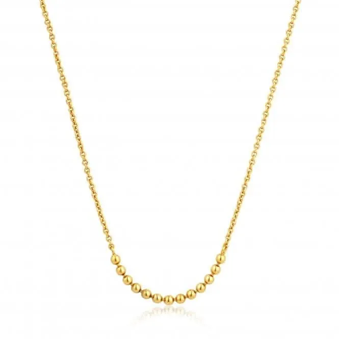 Silver Shiny Gold Plated Modern Multiple Balls Necklace N002-04G Ania Haie Jewellery