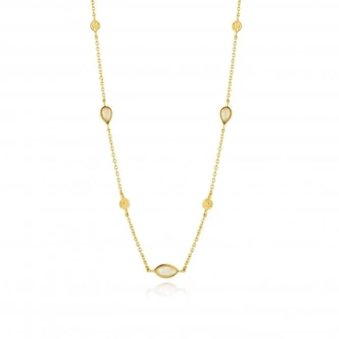 Silver Shiny Gold Plated Opal Colour Necklace N014-04G Ania Haie Jewellery