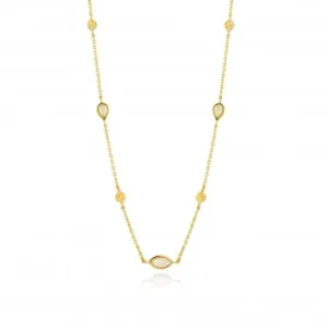 Silver Shiny Gold Plated Opal Colour Necklace N014-04G Ania Haie Jewellery