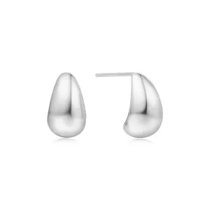 Silver Small Dome Hoop Earrings E062-05H Ania Haie Jewellery