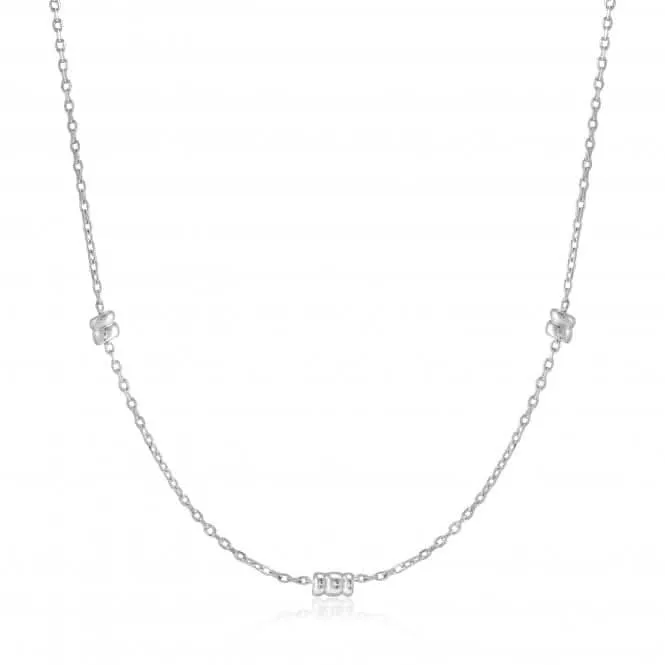 Silver Smooth Twist Chain Necklace N038-02H Ania Haie Jewellery