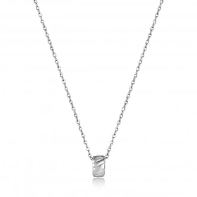 Silver Smooth Twist Pendant Necklace N038-03H Ania Haie Jewellery