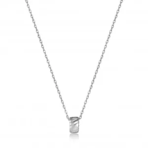 Silver Smooth Twist Pendant Necklace N038-03H Ania Haie Jewellery