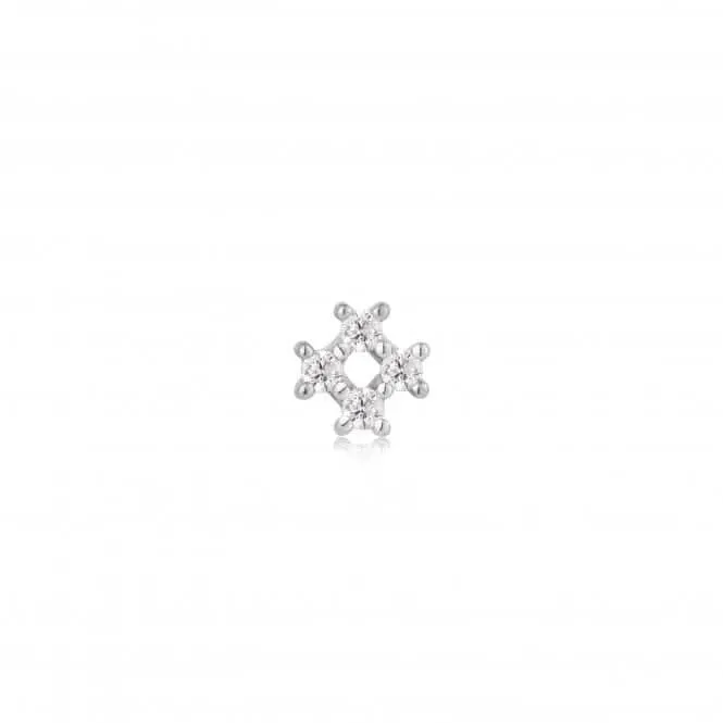 Silver Sparkle Cross Barbell Single Earring E047-13H Ania Haie Jewellery