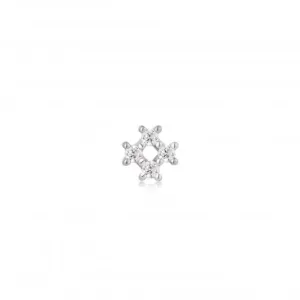 Silver Sparkle Cross Barbell Single Earring E047-13H Ania Haie Jewellery
