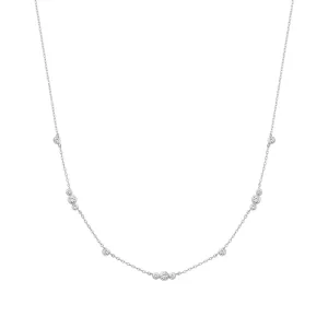 Silver Sparkling Bezel Cubic Zirconia Station Necklace N065-04H Ania Haie Jewellery