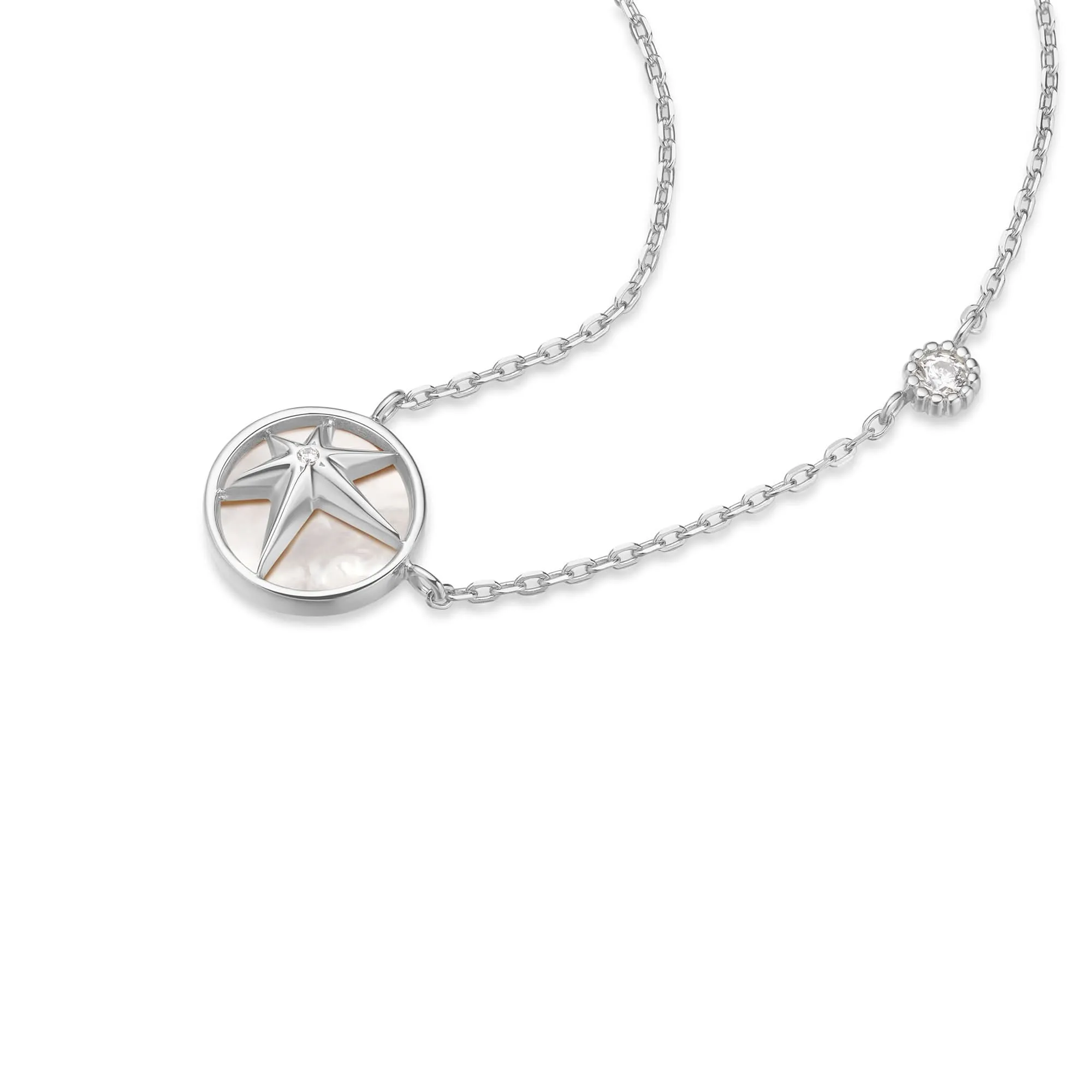 Silver Starry Mother of Pearl Necklace N065-05H Ania Haie Jewellery