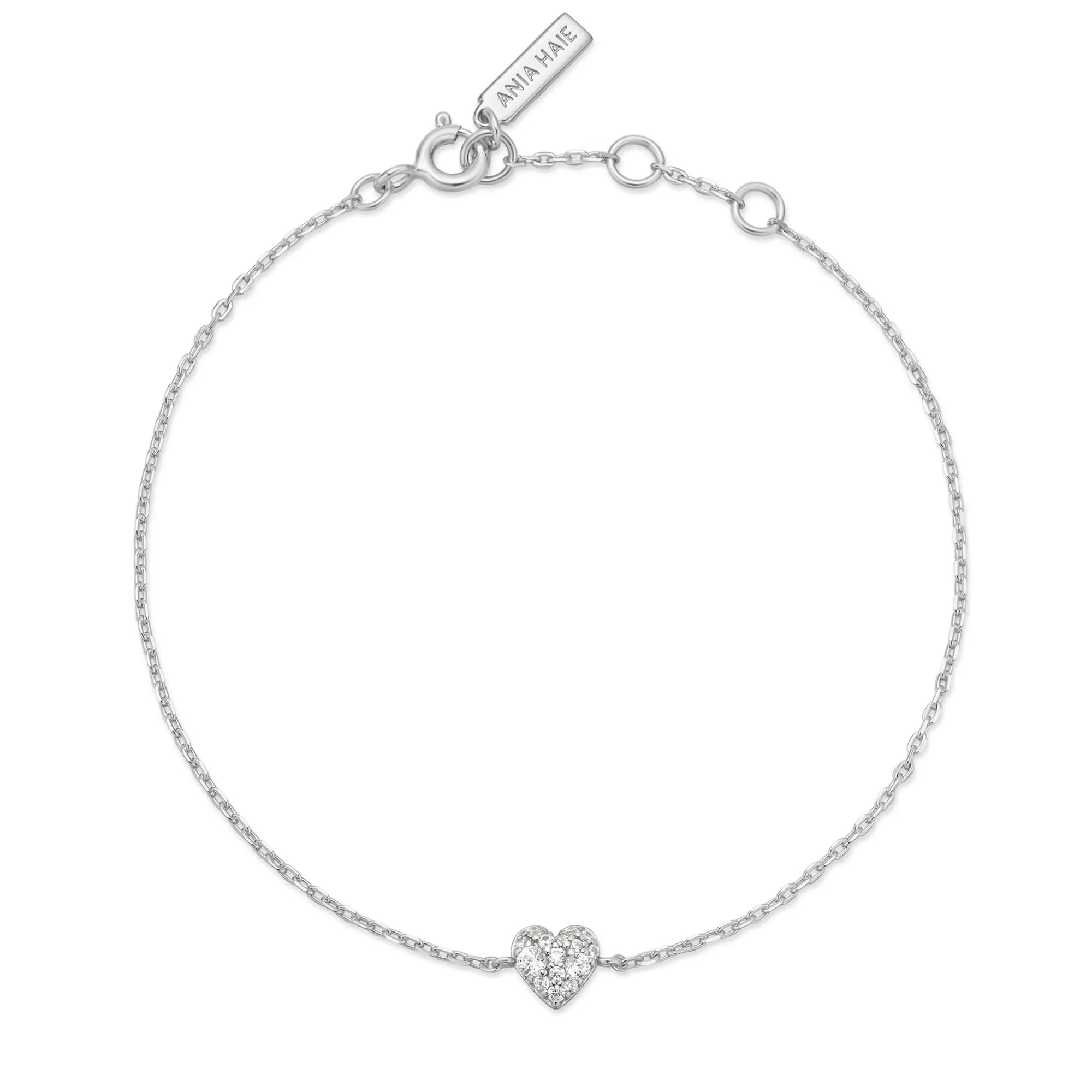 Silver Sweetheart Pavé Bracelet B064-01H Ania Haie Jewellery