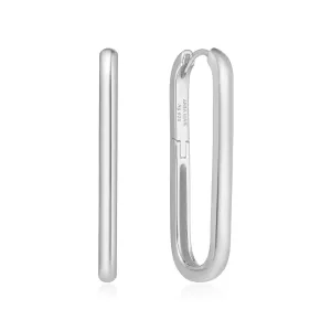 Silver Tube Oversized U Hoop Earrings E062-07H Ania Haie Jewellery