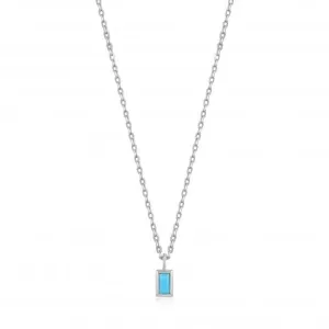 Silver Turquoise Drop Pendant Necklace N033-01H Ania Haie Jewellery