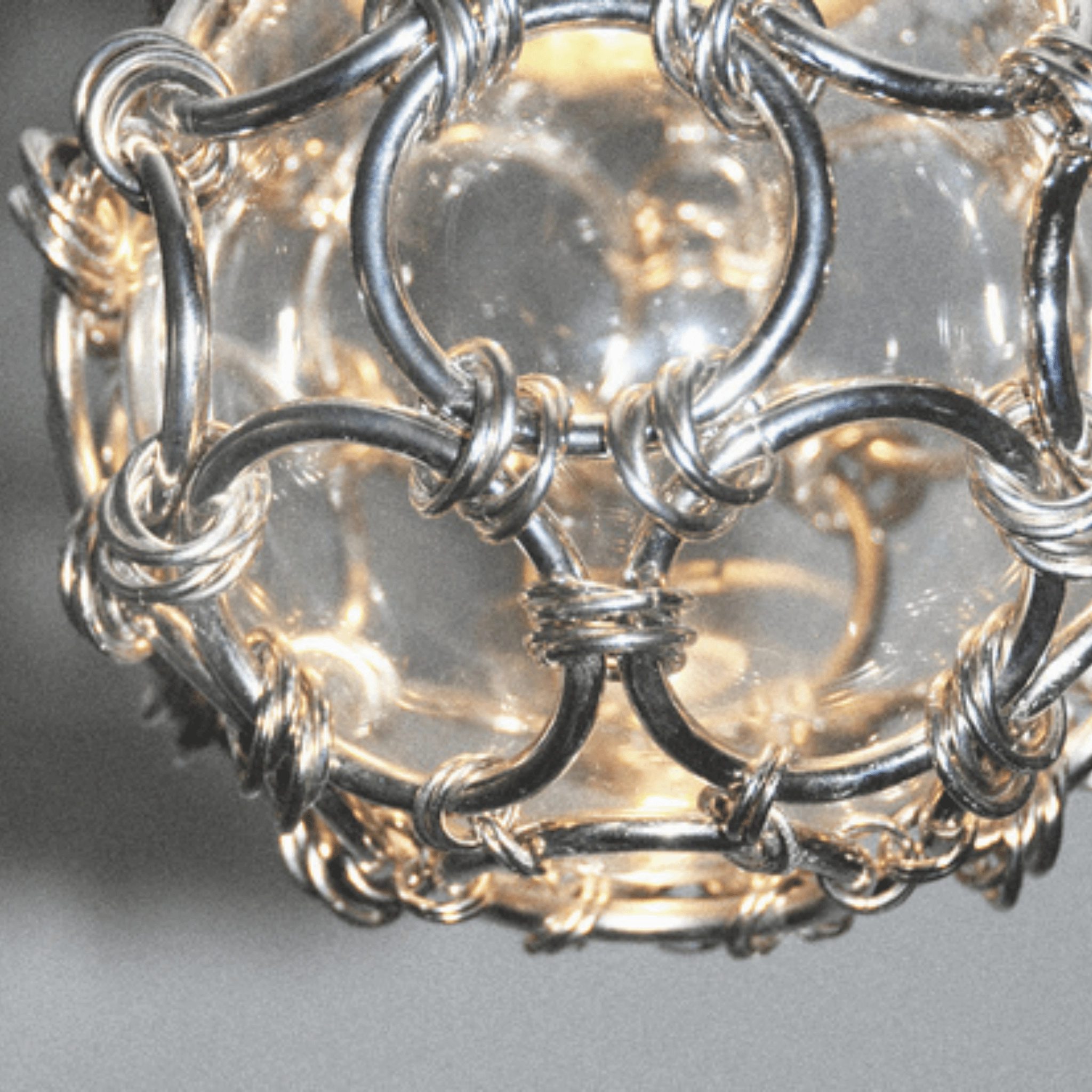 Single-Pendant Chainmail Droplet Chandelier