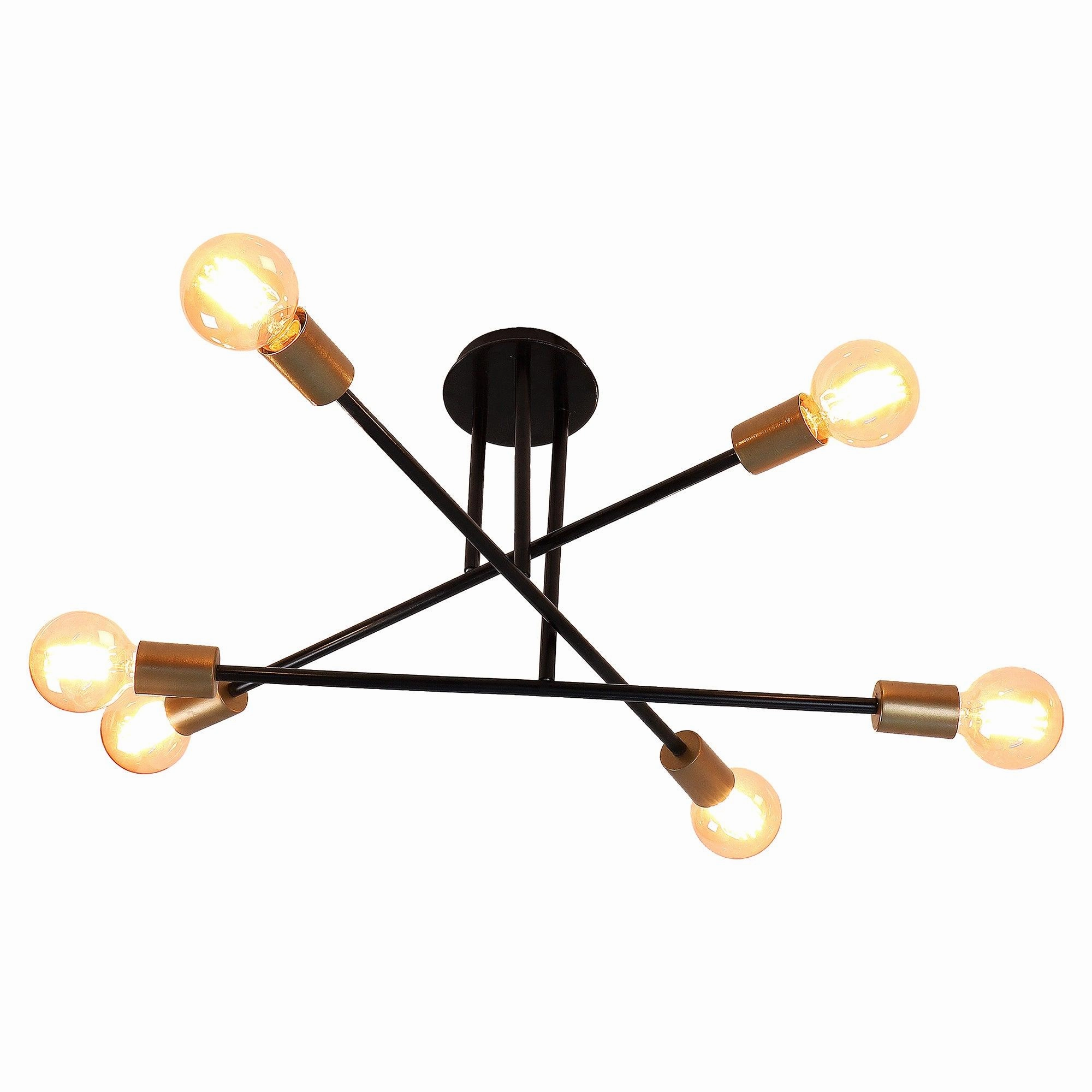 Six Head Sputnik Black Mordern Chandelier By SS Lightings