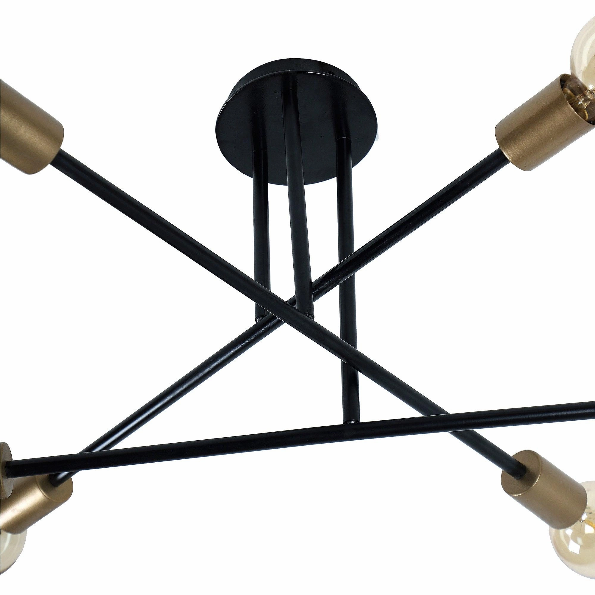 Six Head Sputnik Black Mordern Chandelier By SS Lightings