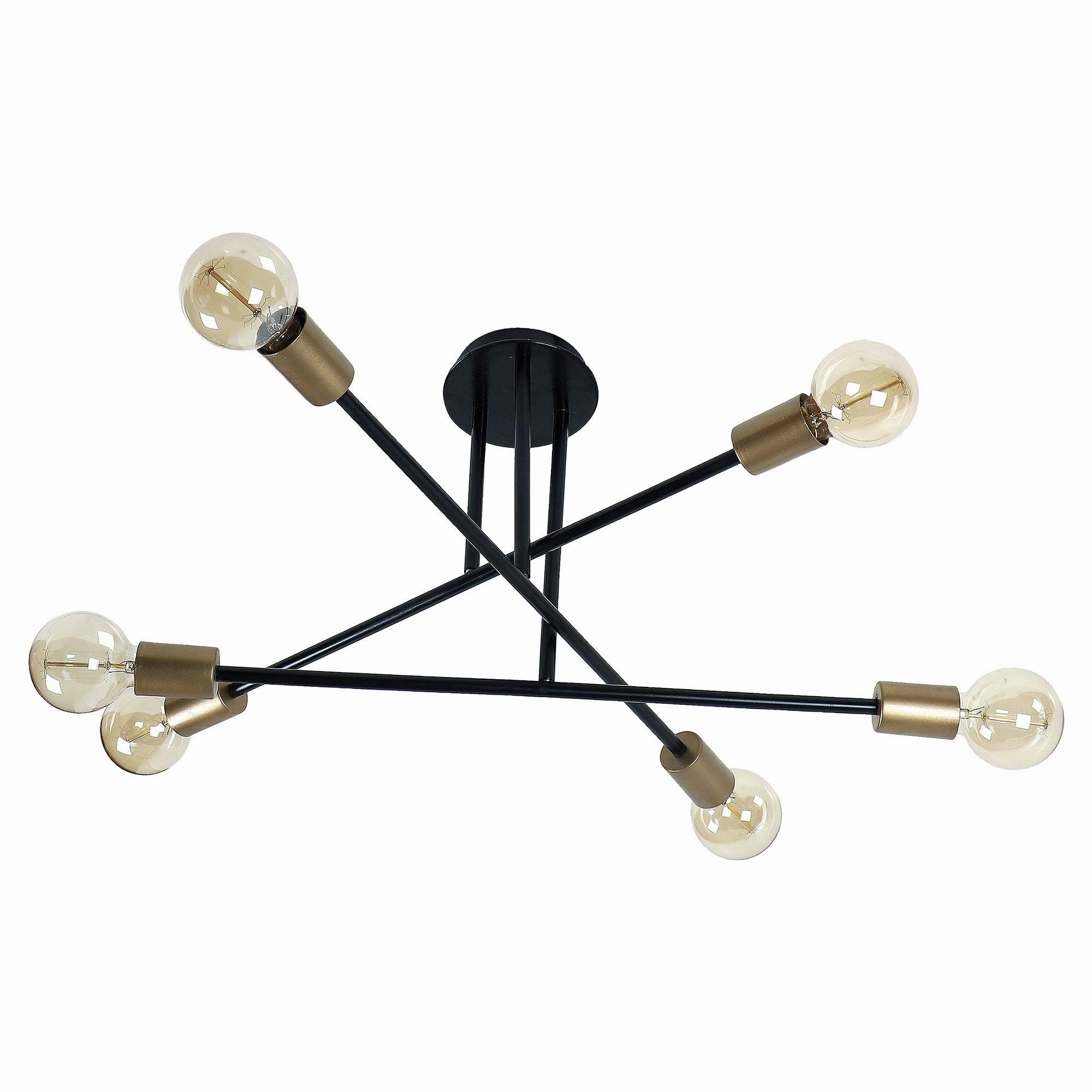 Six Head Sputnik Black Mordern Chandelier By SS Lightings