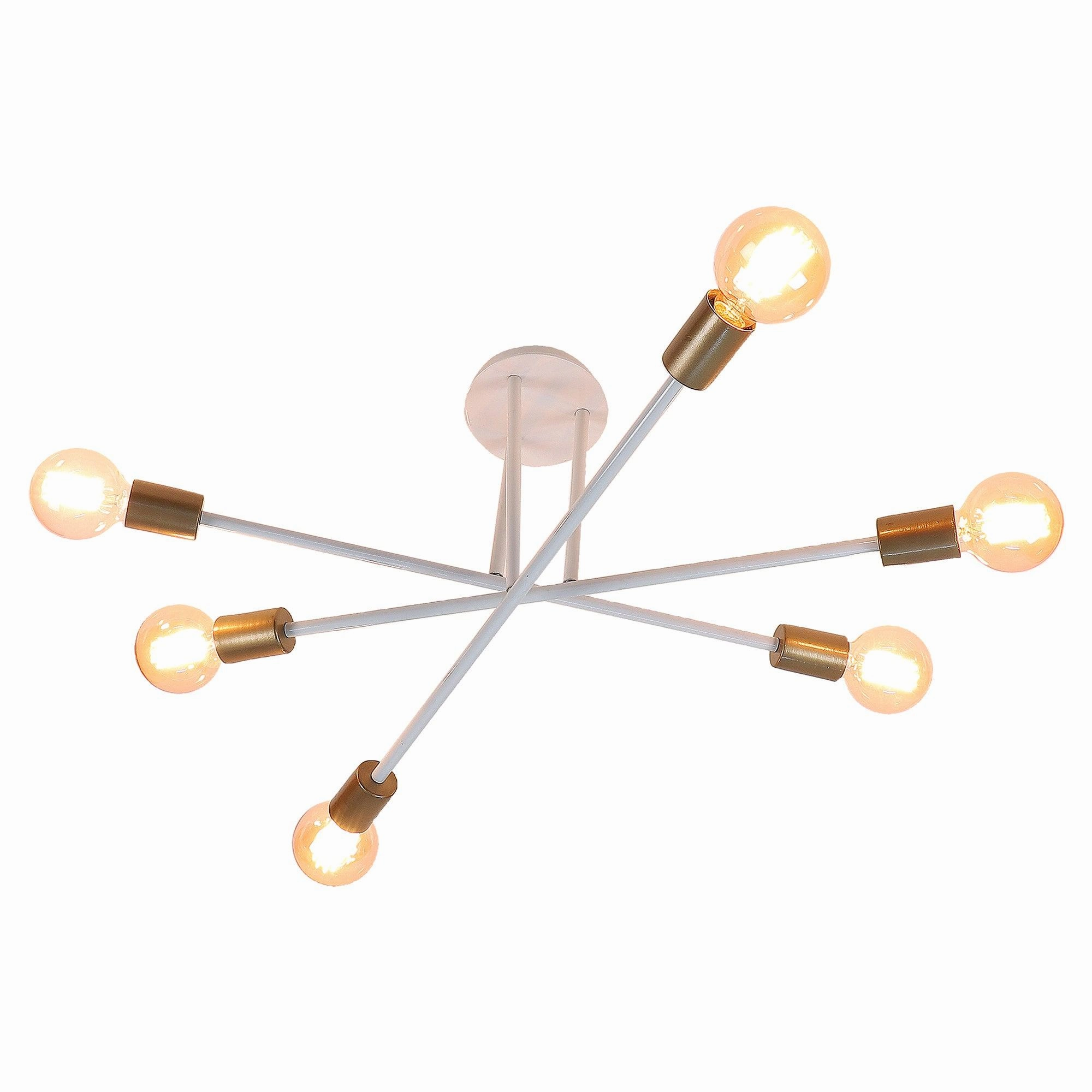 Six Head Sputnik White Mordern Chandelier By SS Lightings