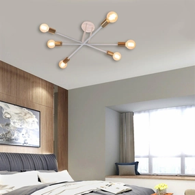 Six Head Sputnik White Mordern Chandelier By SS Lightings contemporary ceiling fixture