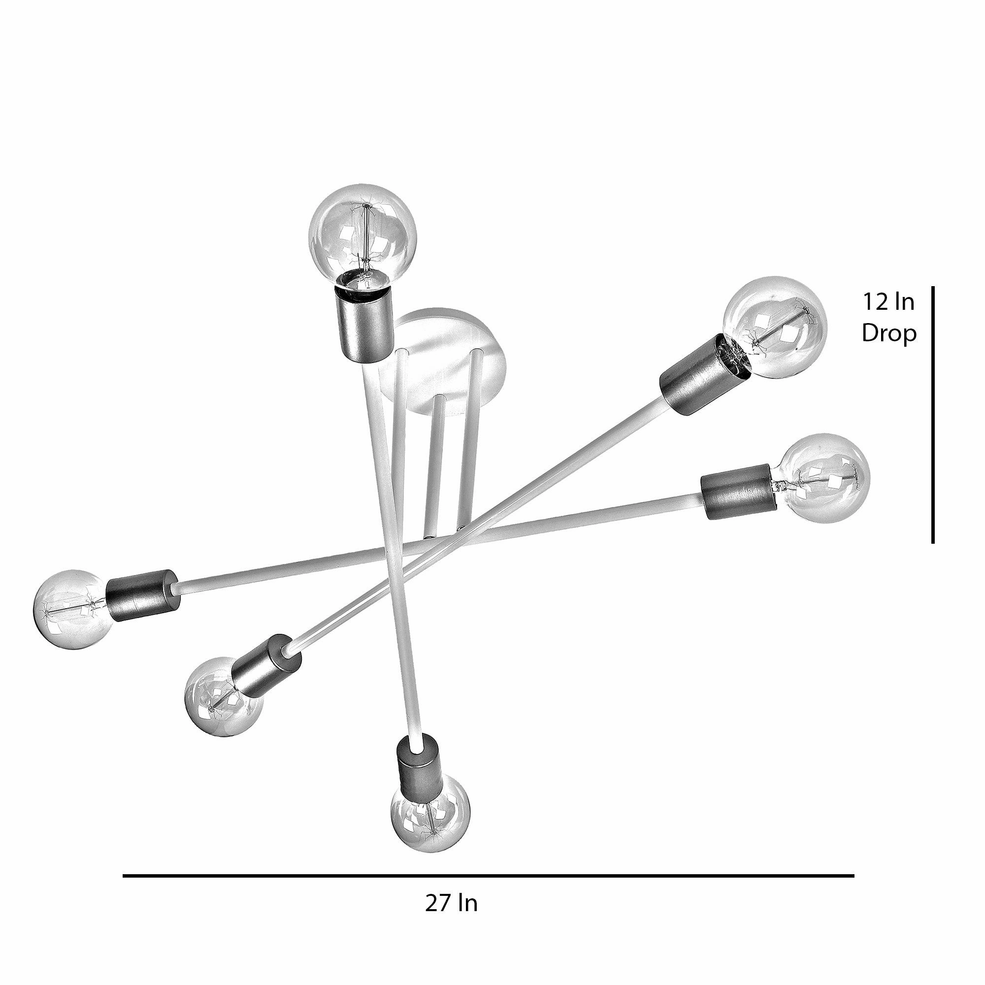 Six Head Sputnik White Mordern Chandelier By SS Lightings