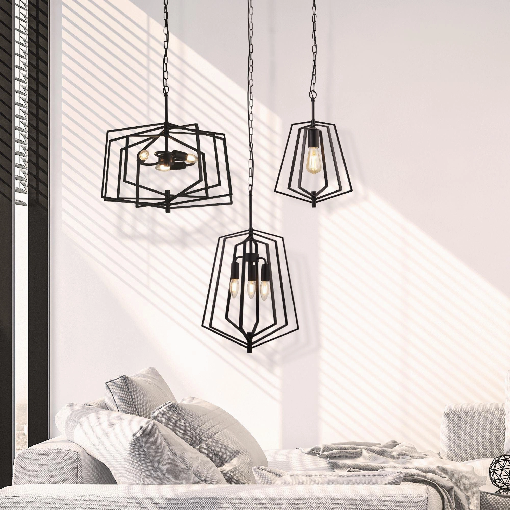 Slinky 1 Light Black Metal Adjustable Ceiling Pendant