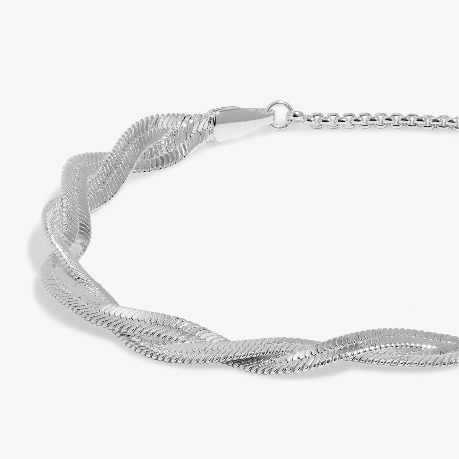 Snake Chain Bar Silver Plated Bracelet 7892 Joma Jewellery