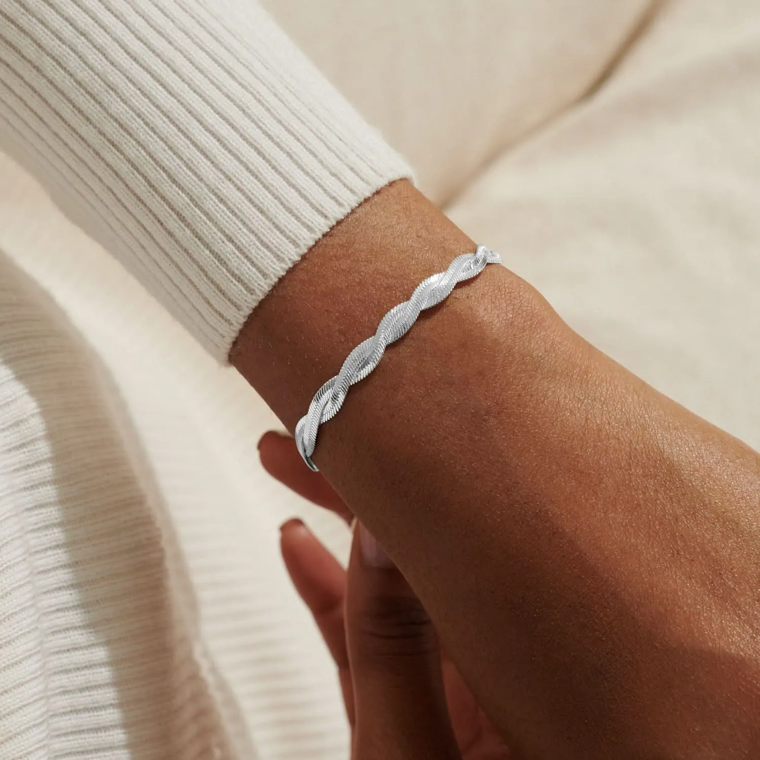 Snake Chain Bar Silver Plated Bracelet 7892 Joma Jewellery
