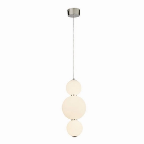 Snowball 3 Light Pendant Chrome With Opal Glass Shade minimalist ceiling light