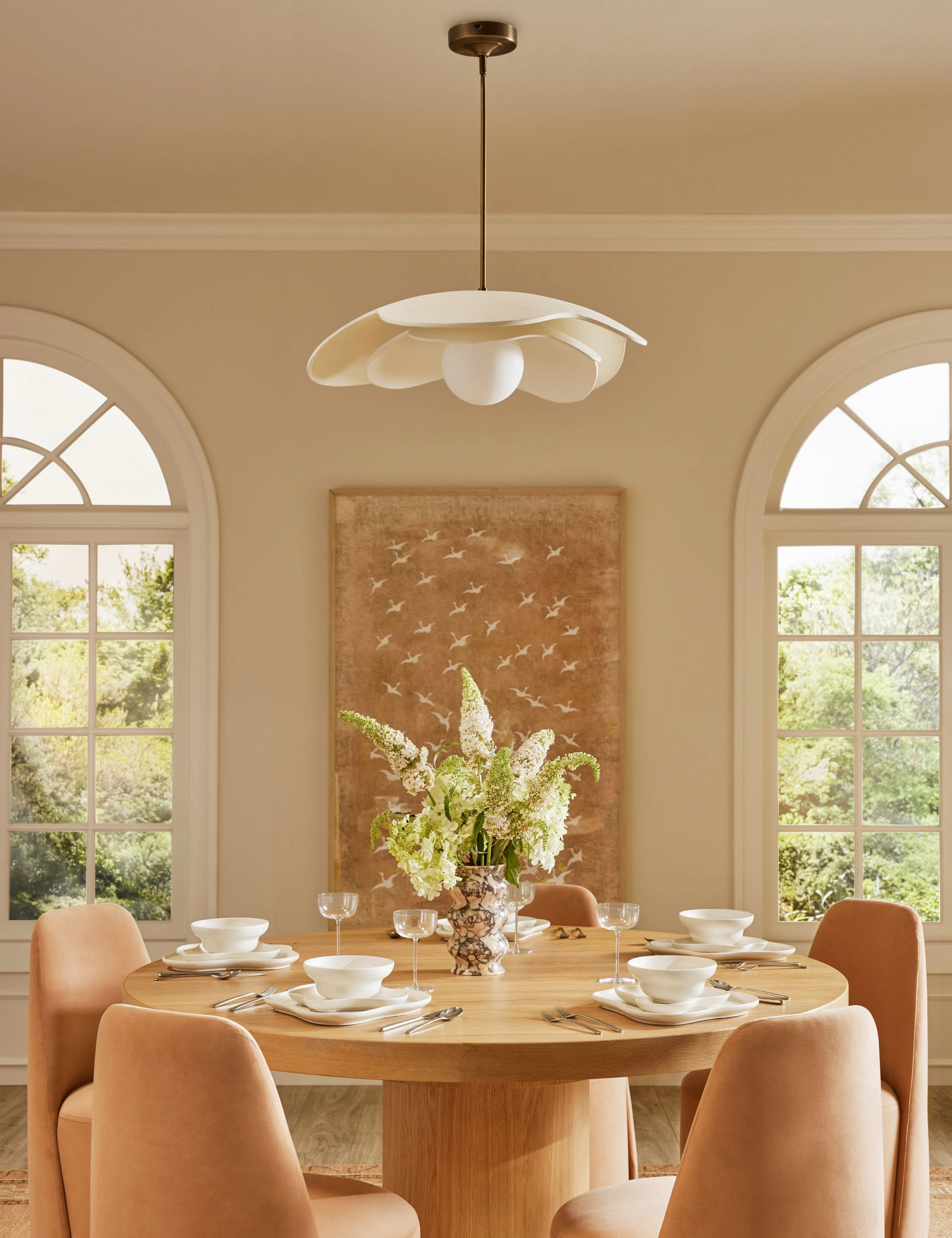 Soft Petal Pendant Light by Lolly Lolly Ceramics