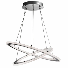 Solexa LED 2 Hoops Chrome/Frosted Acrylic Ceiling Pendant minimalist ceiling light