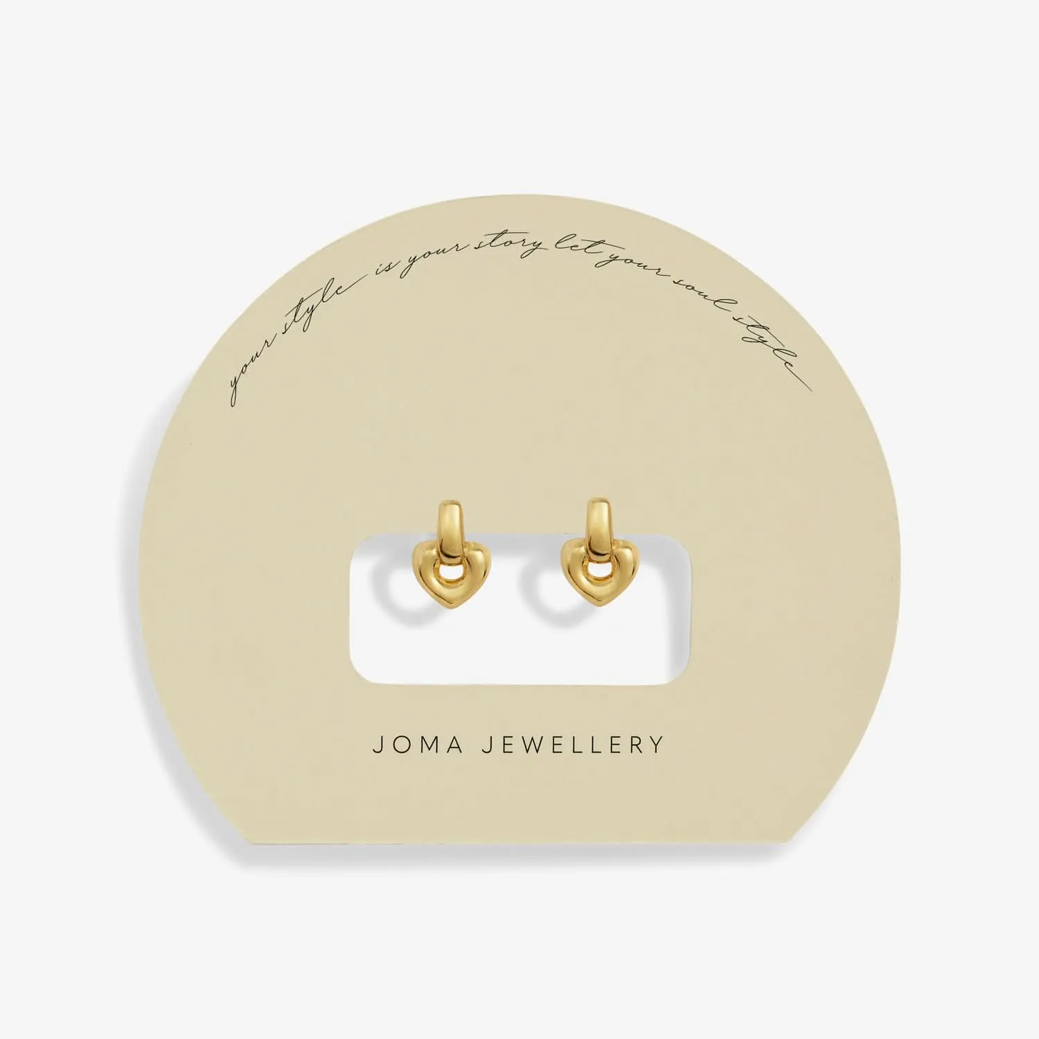 Soul Shine Drop Heart Gold Plated Earrings 7607 Joma Jewellery