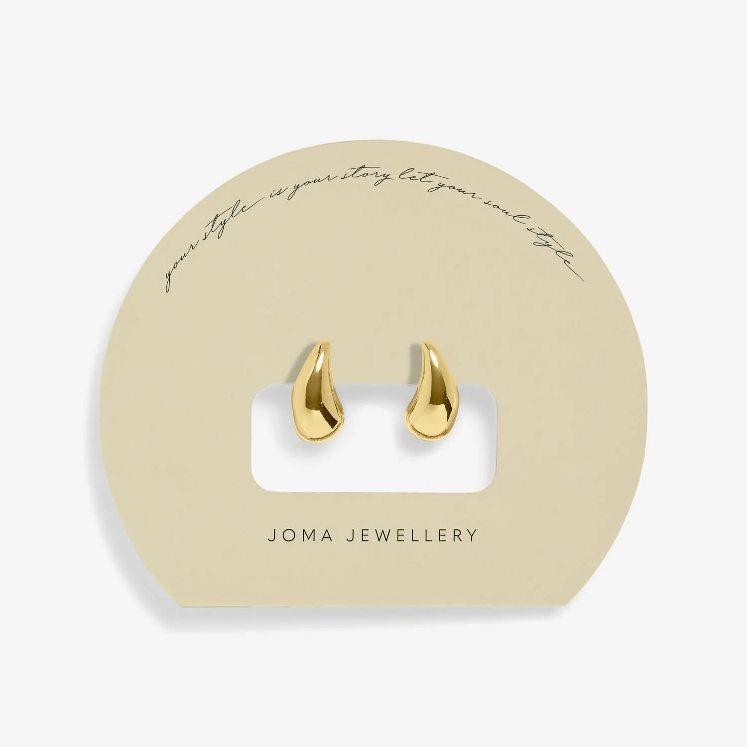 Soul Shine Droplet Gold Plated Earrings 7602 Joma Jewellery