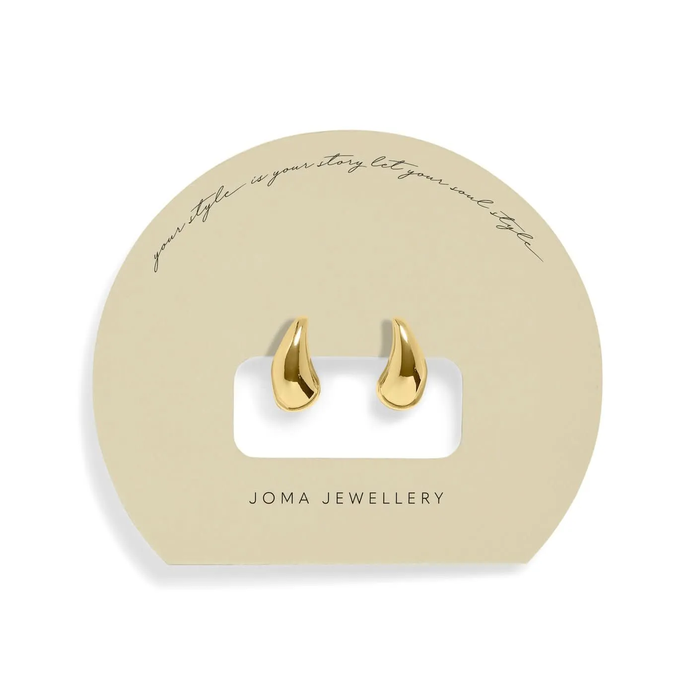 Soul Shine Droplet Gold Plated Earrings 7602 Joma Jewellery