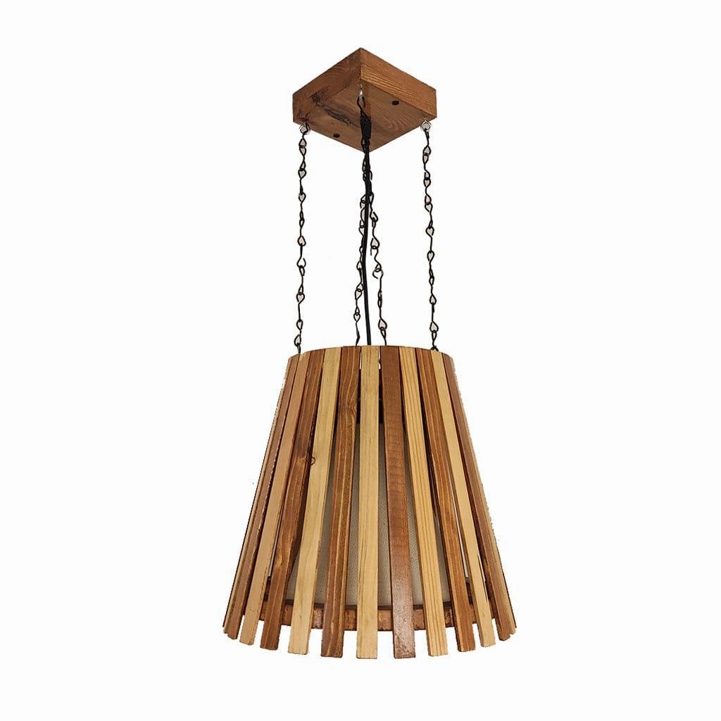 Soyuz Beige & Brown Wooden Single Hanging Lamp