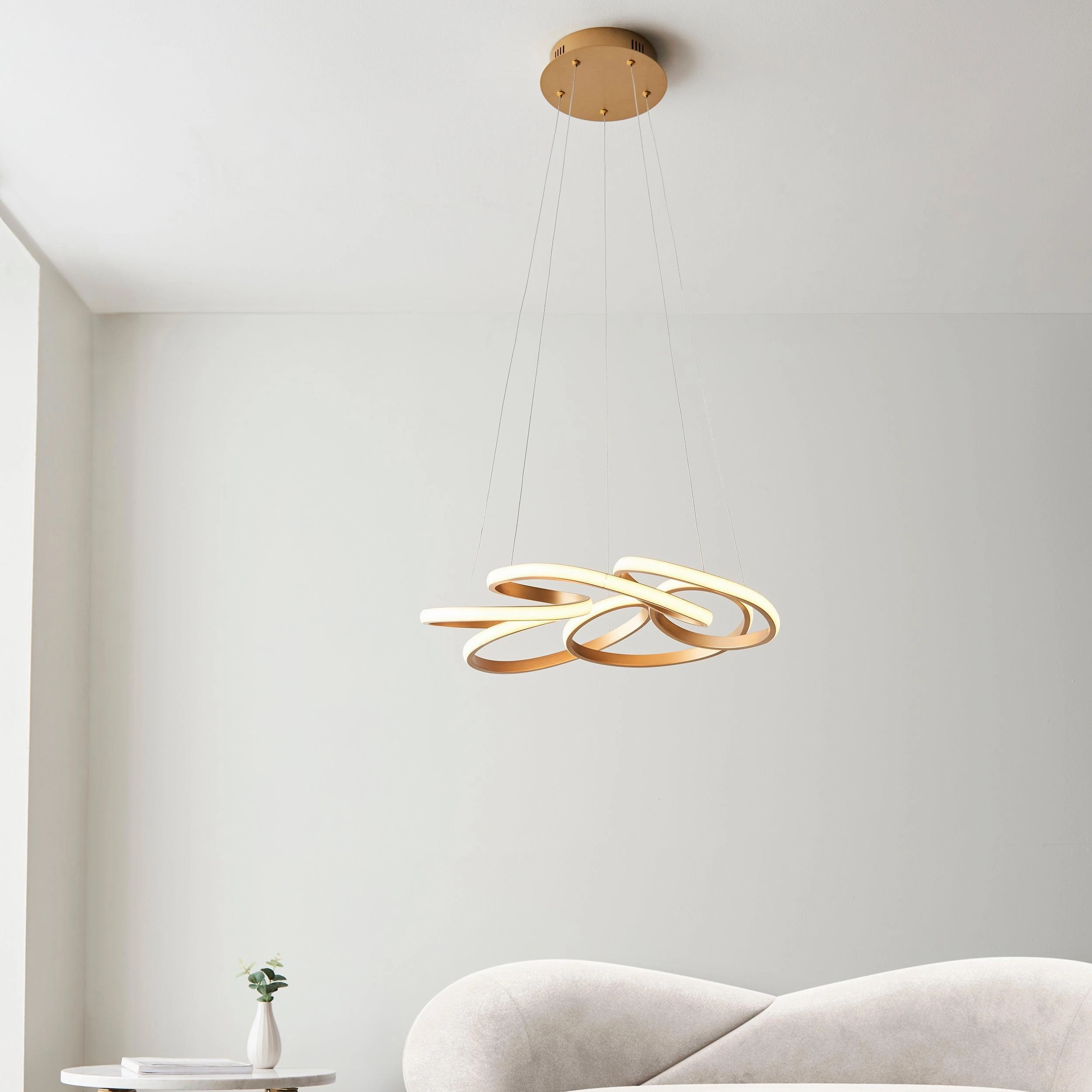 Spiral Gold Modern LED Ceiling Pendant Light