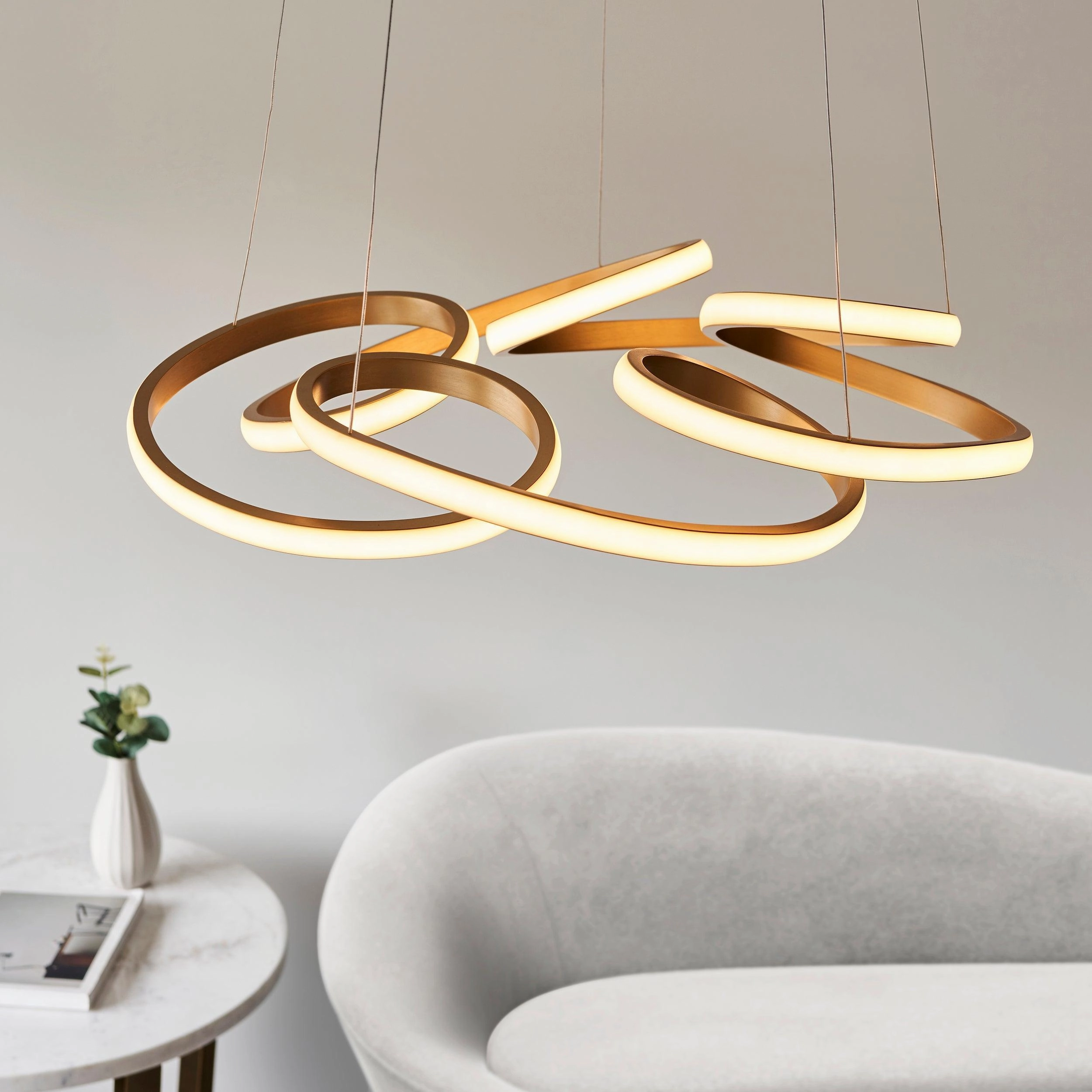 Spiral Gold Modern LED Ceiling Pendant Light