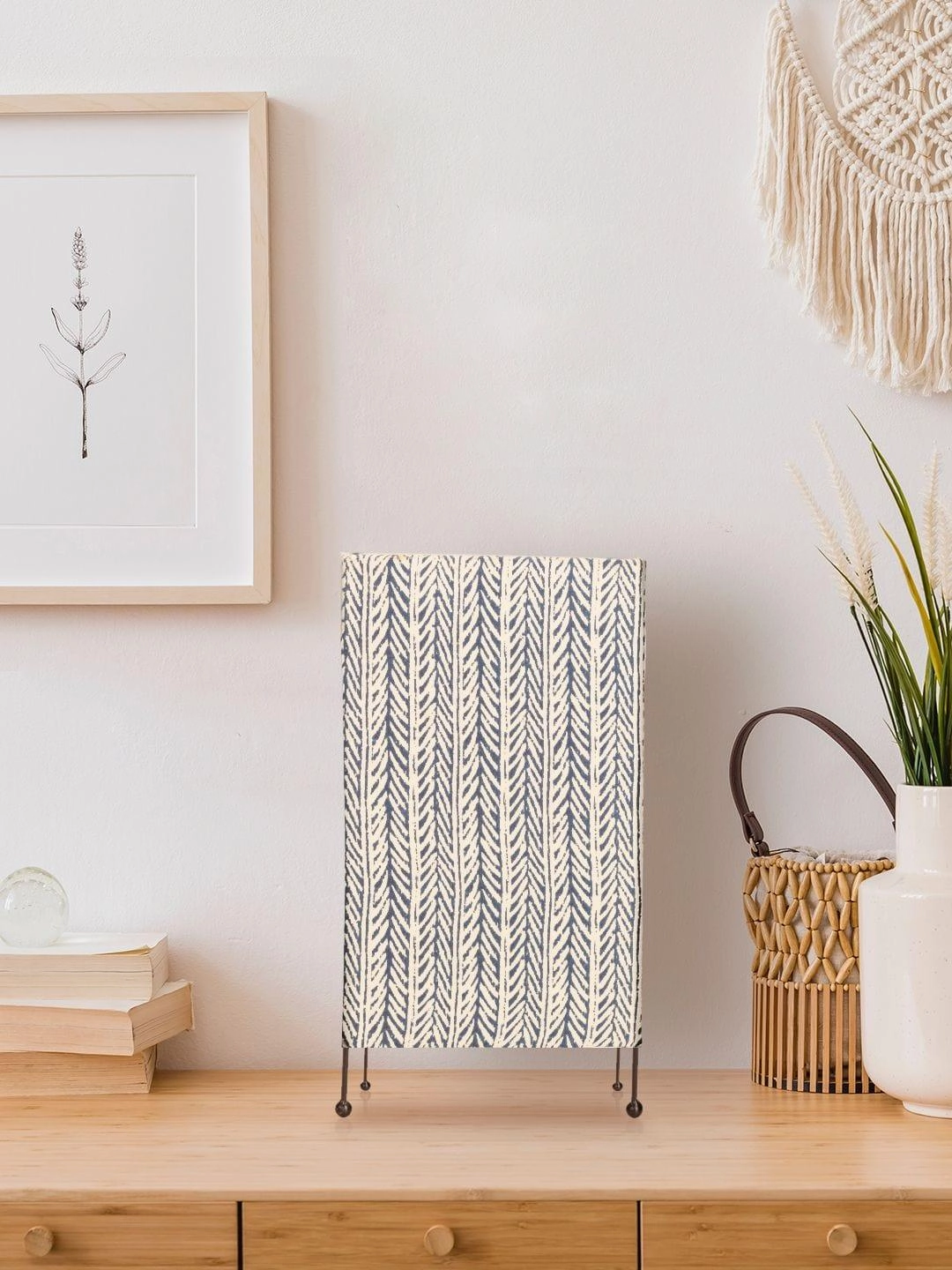 Square Four Leg Blue Dye Print Table Lamp Louis Poulsen chandelier