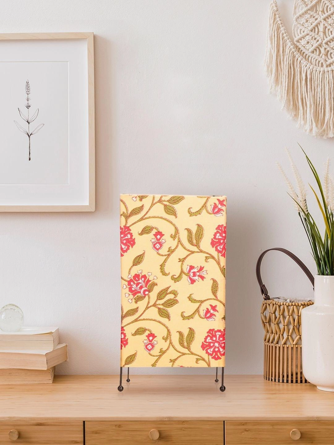 Square Four Leg Yellow Floral Table Lamp Louis Poulsen chandelier