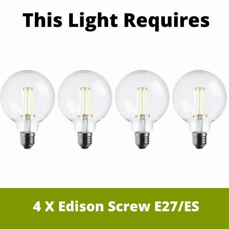 Square Woven Bamboo Wood 4 Light Ceiling Flush Searchlight