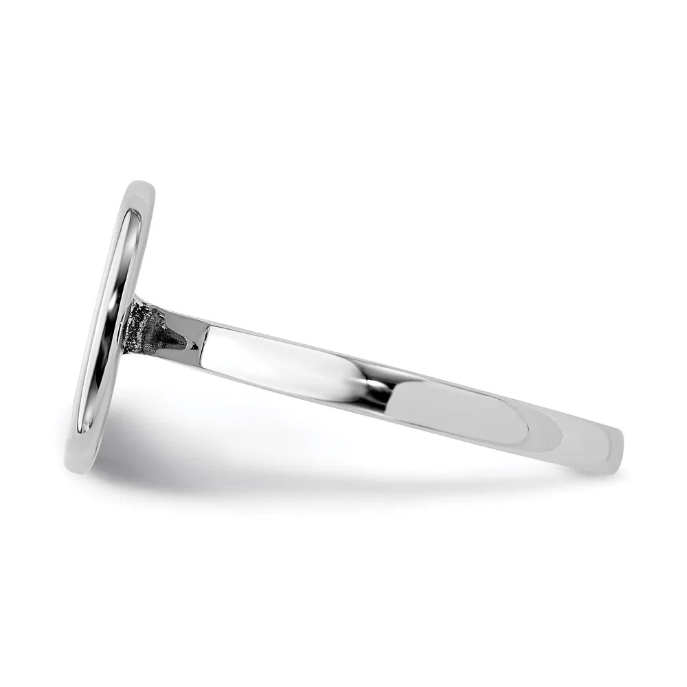 Stackable Expressions Jewelry SS Stackable Expressions Polished White Enameled Peace Sign Ring | QSK125