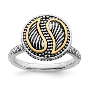 Stackable Expressions Jewelry Sterling Silver & 14k Stackable Expressions Antiqued Ring | QSK865